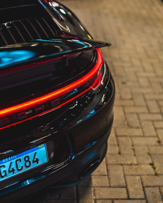 Lanterna traseira do Porsche 911 preto